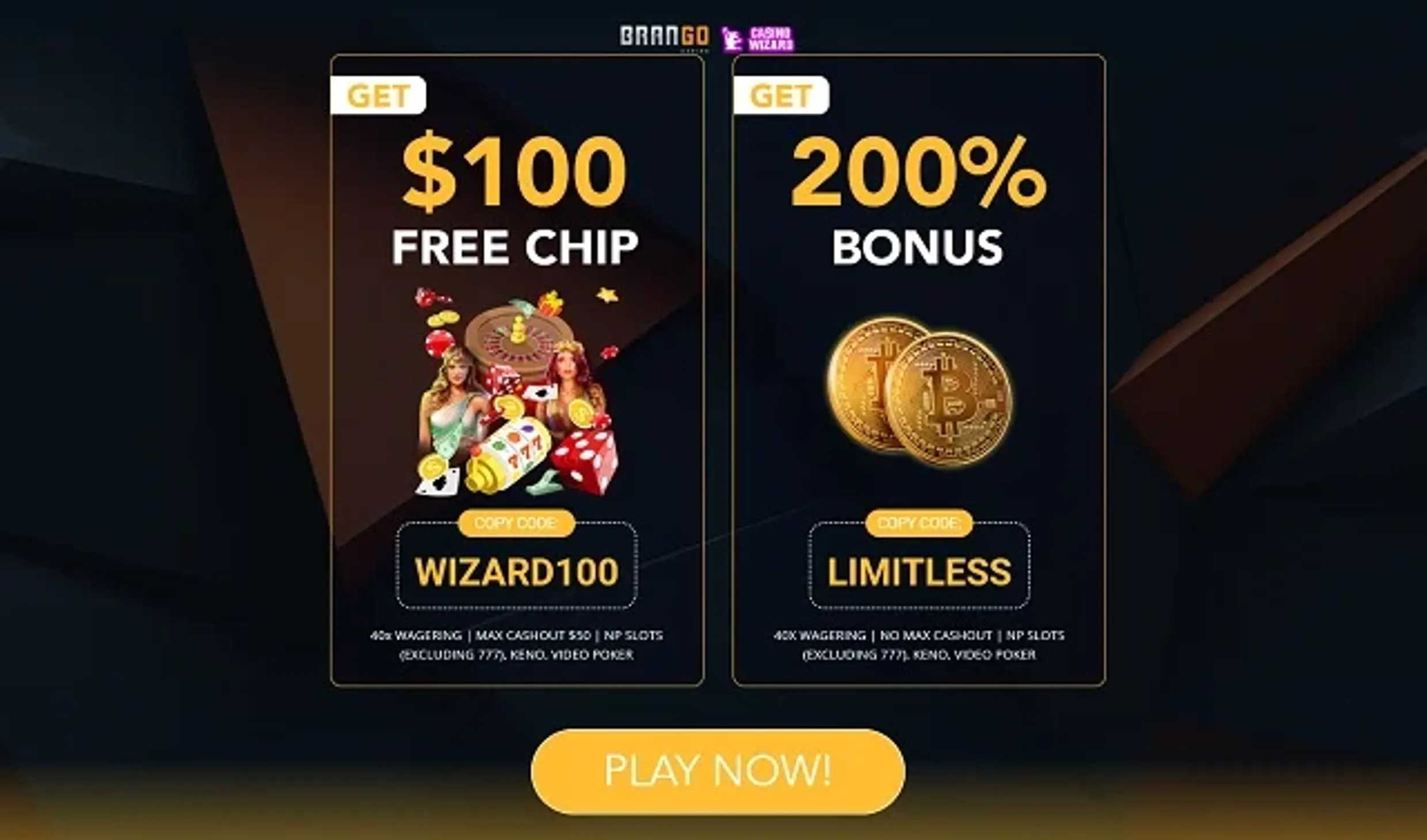 Brango casino 100 free chip no deposit bonus code